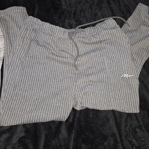 BoohooMAN Gray Striped Joggers